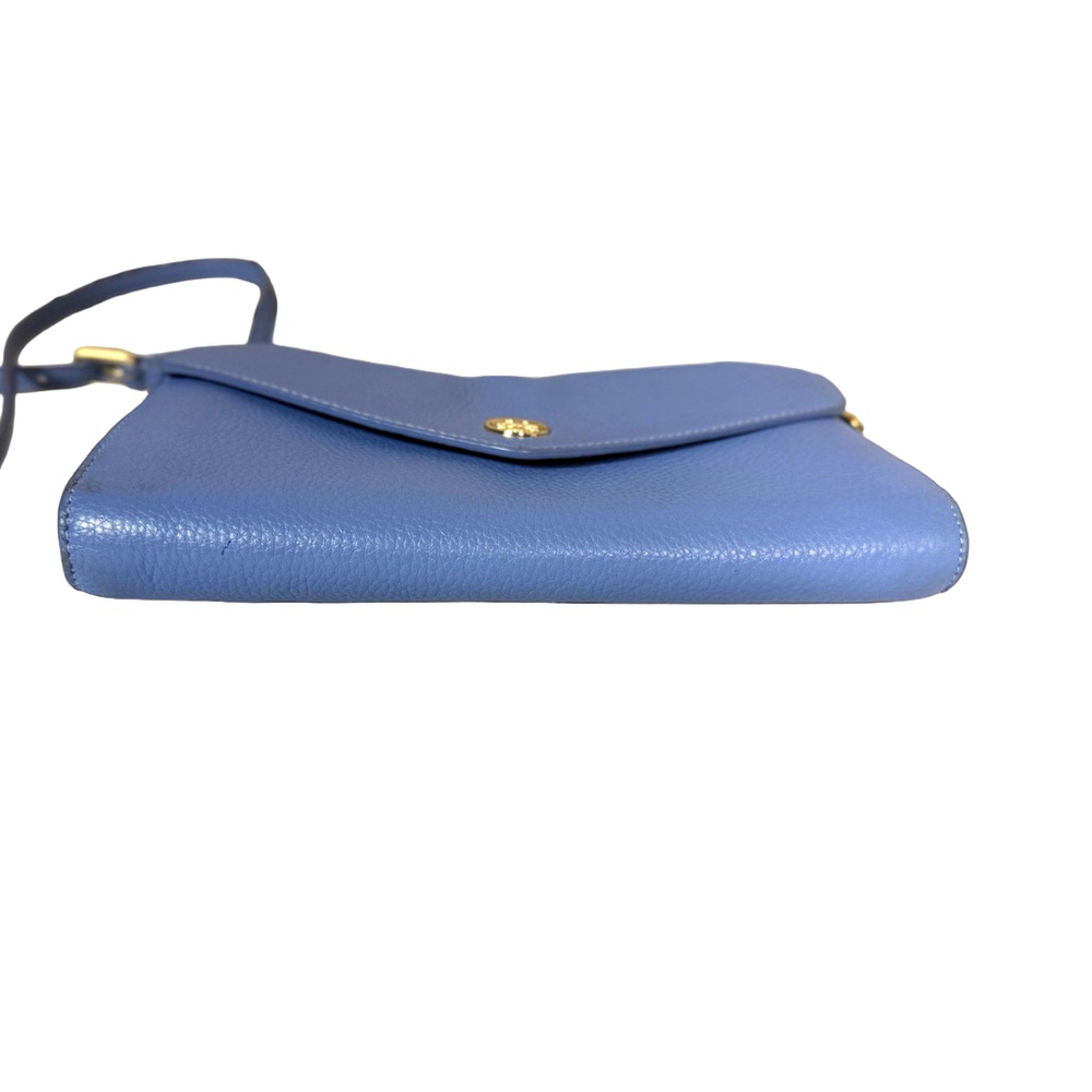 Tory Burch Sky Blue Leather Robinson Envelope Crossbody Bag - Picture 8 of 14